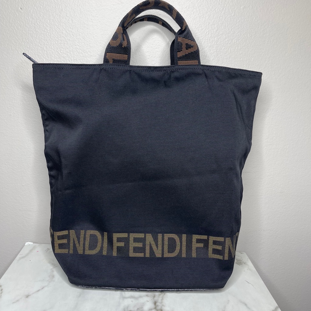 Fendi Black And Brown Tote Bag